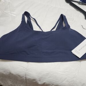 Athleta Blue Seamless Sports Bra with Racerback